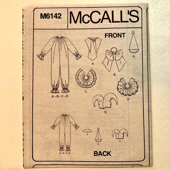 McCall’s M6142 Child’s (Sizes 2-4) Clown Sewing Pattern Uncut - Picture 6 of 12